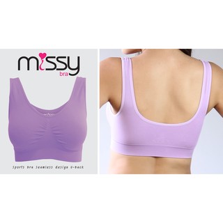 มิสซี่บรา สีม่วง หลังยู Sports Bra ชุดชั้นในสวมสบาย สปอร์ตบรา