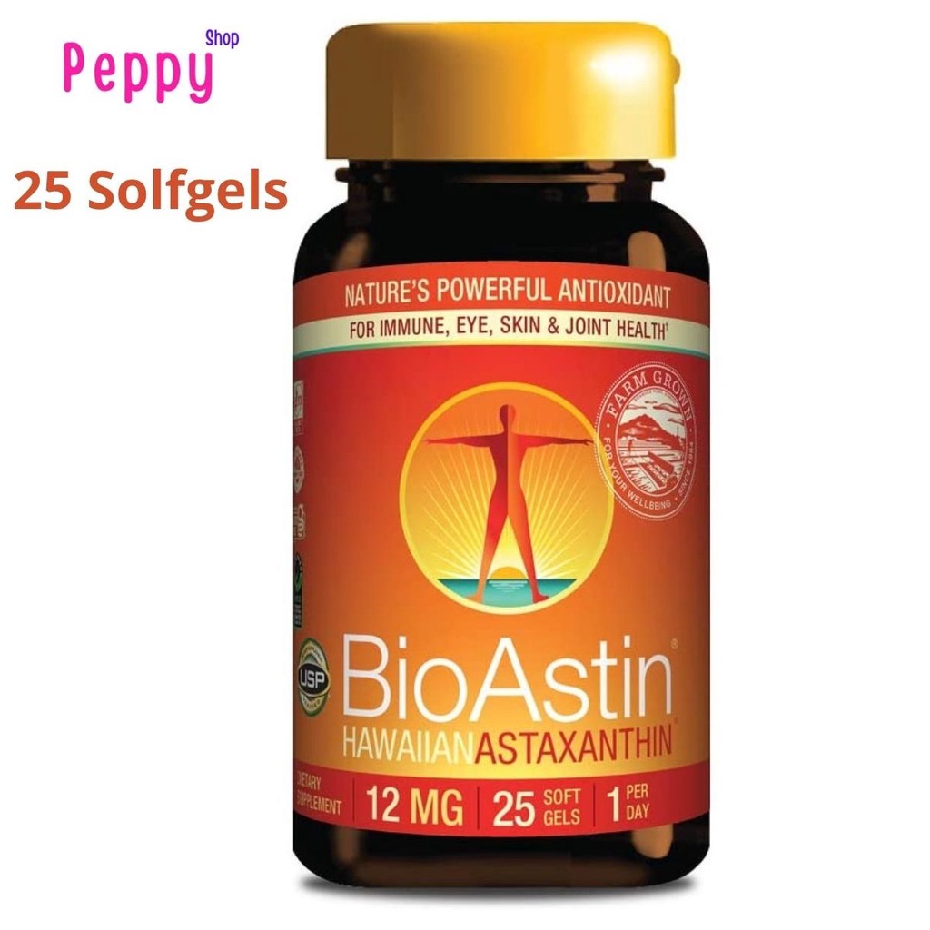Nutrex Hawaii BioAstin Hawaiian Astaxanthin 12 mg 25 Softgel สาหร่ายแดงไบโอแอสติน 12 มิลลิกรัม (25 เม็ด)