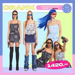 (พร้อมส่ง) เดรสสั้นรัดรูป CRANK - NEWSPAPER SLIM DRESS