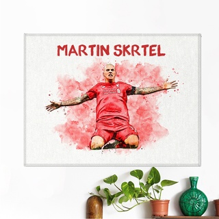 โปสเตอร์ ผ้าแคนวาส Martin Skrtel Liverpool มาร์ติน สเคอร์เทล ตำนาน นักเตะ ลิเวอร์พูล ภาพวาด ศิลปะ นักบอล นักฟุตบอล