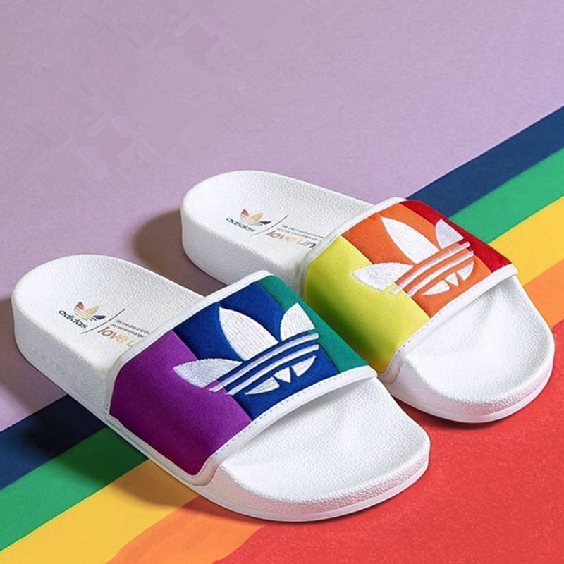 Adidas Ozweego Pride Rainbow Slippers Soft and Antiskid Beach