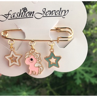 เข็มกลัดม้าโพนี่สีชมพู&amp;✨⭐️⭐️
