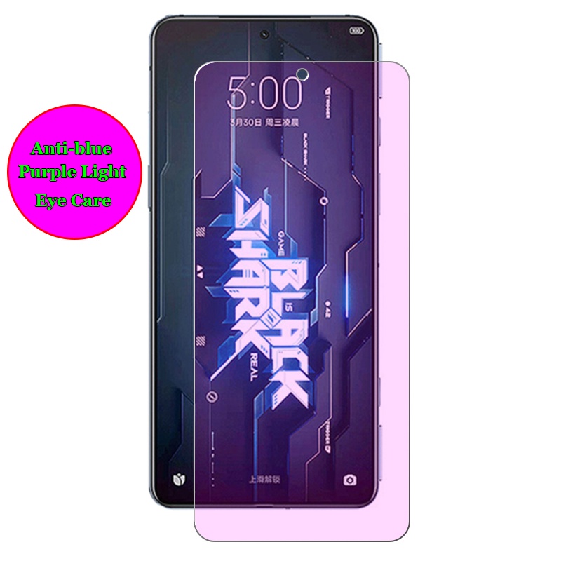 เข้ากันได้กับ Xiaomi Black Shark 5 RS 4 4s Pro Anti blue Purple Light Ray Eye Care กระจกนิรภัยป้องกันหน้าจอฟิล์มป้องกันการระเบิด