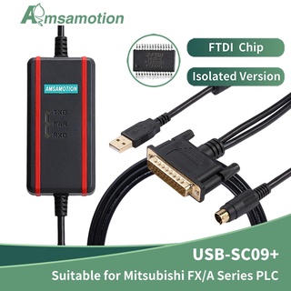 Yy สายโปรแกรมมิ่ง USB-SC09 Mitsubishi FX/A Series PLC USBSC09 FTDI Type คุณภาพสูง พร้อมรับประกัน 1 ปี