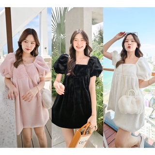 fluffy dress พร้อมส่ง เดรสขนๆน่ารักมาก!