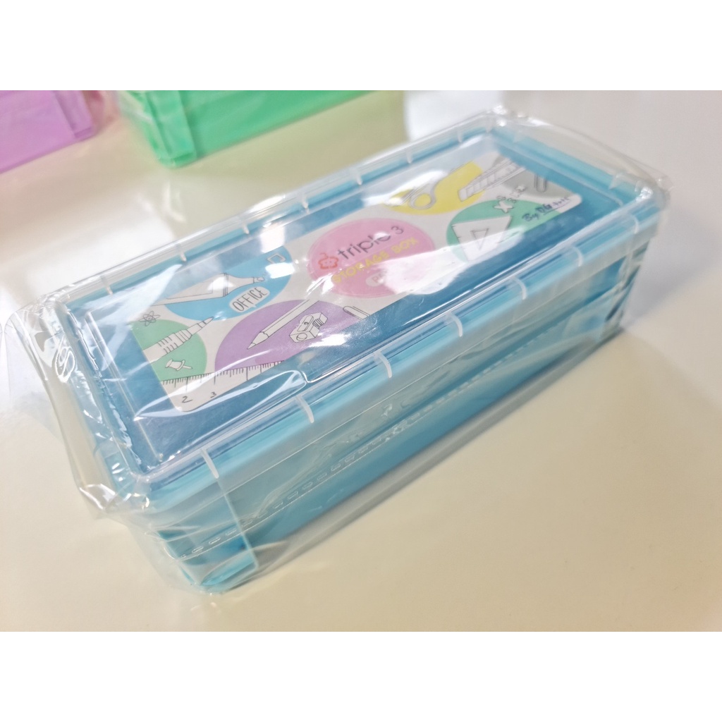 กล่องพลาสติกเอนกประสงค์ Triple-3 R585-P ขนาด 8.5x20x6 ซม.  1 ชิ้น