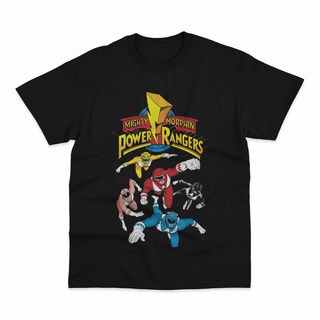 เสื้อยืดฤดูร้อนhotเสื้อยืด พิมพ์ลาย Power Rangers 1 สไตล์วินเทจ คลาสสิกS-3XL