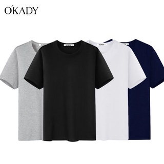 OKADY 【COD】เสื้อผช เสื้อผ้าผช ฤดูร้อนใหม่เสื้อยืดแขนสั้นผู้ชายเวอร์ชั่นเกาหลีบางเฉียบธรรมดารอบคอเสื้อยืดผู้ชาย