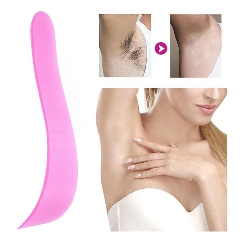 เครื่องมือทําความสะอาดไม้พายครีมกําจัดขนนํามาใช้ใหม่ได้สีสุ่ม 1 ชิ้น