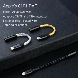 Jcally JM08L อะแดปเตอร์สายหูฟัง ชุบเงิน 12 แกน C101 3.5 มม. C100 สําหรับ iphone