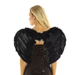 พร้อมส่ง ปีกนางฟ้าสีดำ ปีกแม่มด ปีกมาเลฟิเซนท์ สำหรับวันฮาโลวีน Angel black Wings Halloween For  Adult -Kids