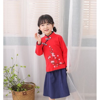 ชุดจีน 2 ชิ้น กระโปรงบาน