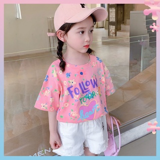 Girls short-sleeved T-shirt summer 2022 new baby girls top childrens half-sleeved summer childrens wear half-sleeved T-shirt summer