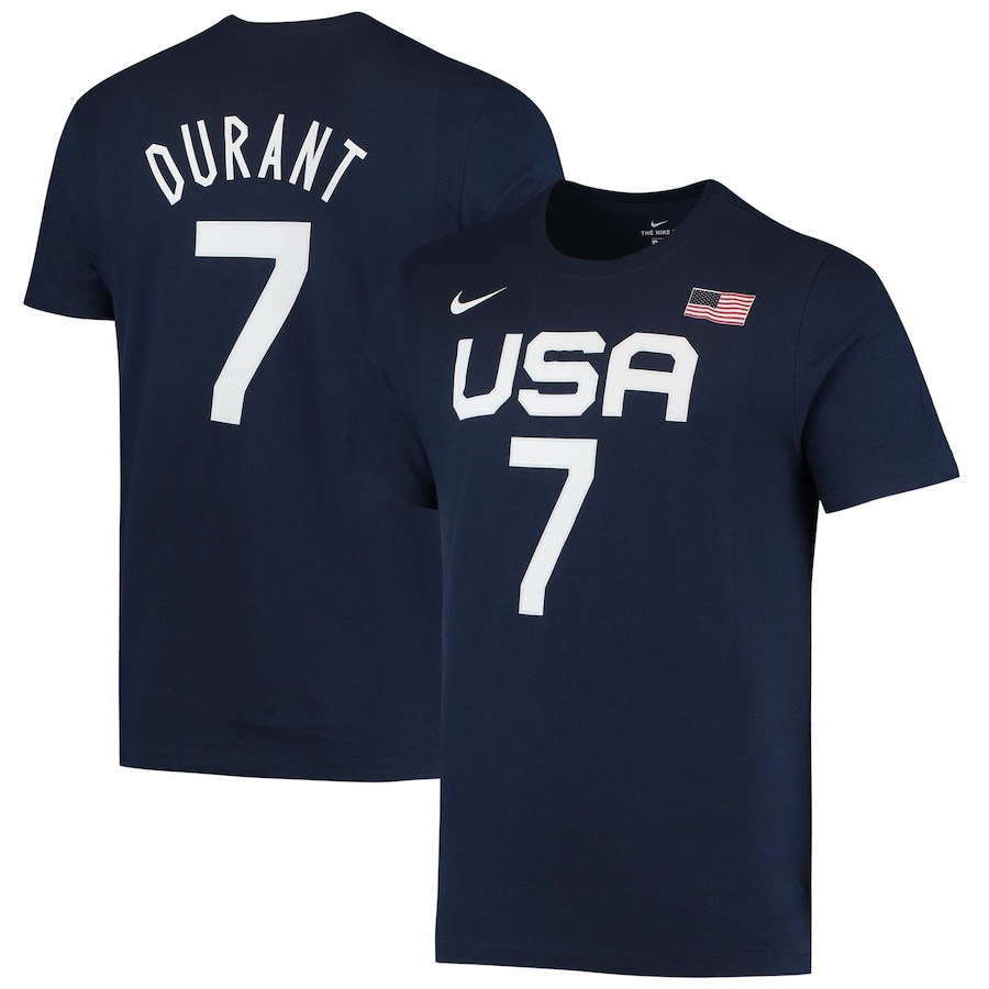 คอลูกเรือเสื้อยืดคอกลมเสื้อยืด ลายบาสเก็ตบอล Usa Koas No. 2021 Kevin DURANT 7 KEVIN DURANT - โอลิมปิ
