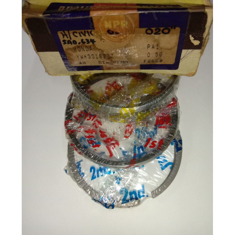 HONDA CIVIC, SAO, 634 PISTON RING SET 72MM (WYH 30162ZZ)-1SET