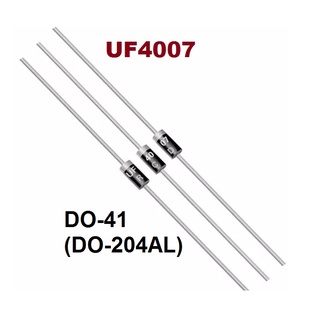 (10ตัว) ไดโอด UF4007 1000V/1A trr 75ns Diode Ultrafast Rectifier