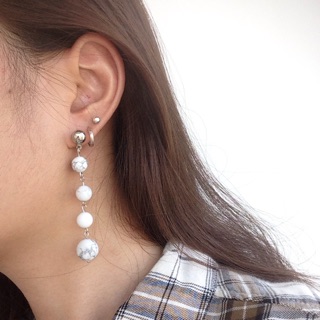 Marble long earrings