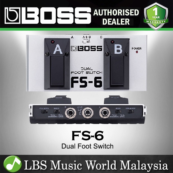 Boss FS-6 Dual Footswitch สําหรับ Dual Momentary Latching Foot Switch (FS6 FS 6)
