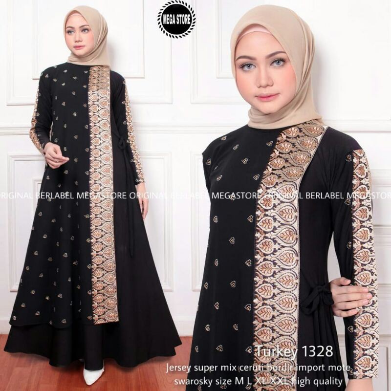 Gamis turkey 1328 abaya แฟชั่นมุสลิม ori by