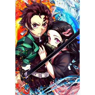 โปสเตอร์ การ์ตูน ดาบพิฆาตอสูร อนิเมะ Demon Slayer Kimetsu no Yaiba คิเมะสึ โนะ ไยบะ Poster ทันจิโร่ Japan Anime Cartoon