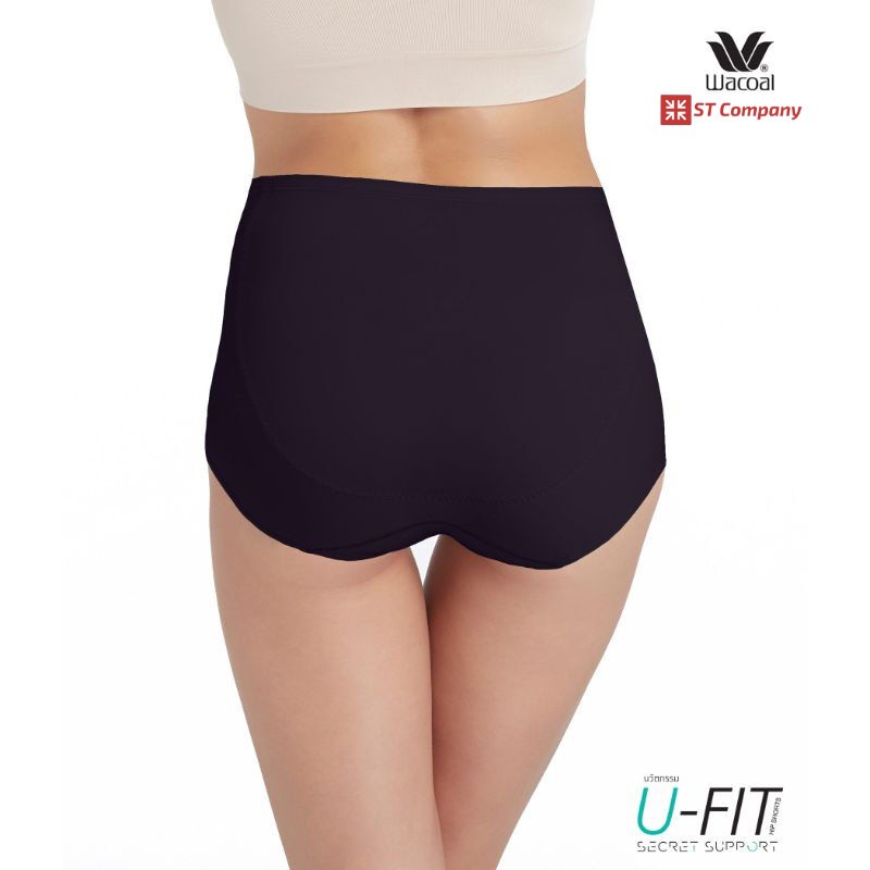 กางเกงใน Wacoal U-Fit Extra Panty ทรง Short (เต็มตัว) สีดำ (BL) 1 ชิ้น  รุ่น WU4838 กางเกงในผู้หญิง วาโก้ กระชับก้น ก้น