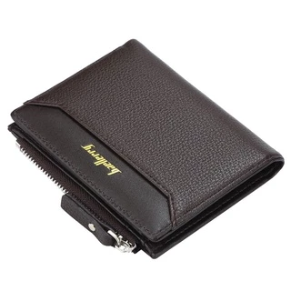 Baellerry กระเป๋าสตางค์หนัง PU สําหรับผู้ชายแบบสั้นสไตล์เกาหลี Multi-Card License Holder Gold Logo RFID