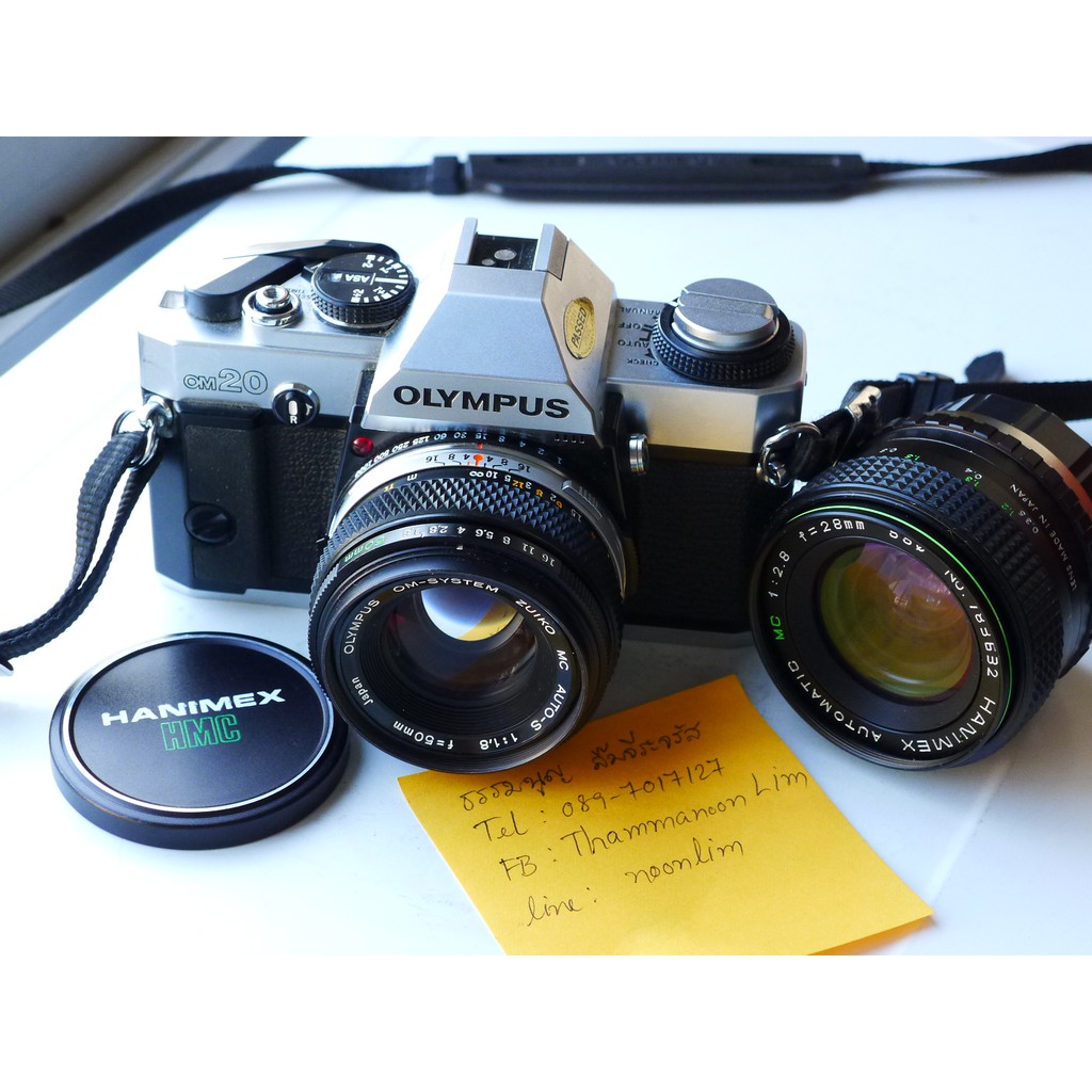 กล้องฟิล์ม Olympus OM-20+ lens 50mm f1.8 , lens Hanimex 28mm f2.8 สภาพดี