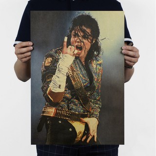 สติ๊กเกอร์ติดผนังโปสเตอร์ michael jackson classic 51x35 . 5 ซม.