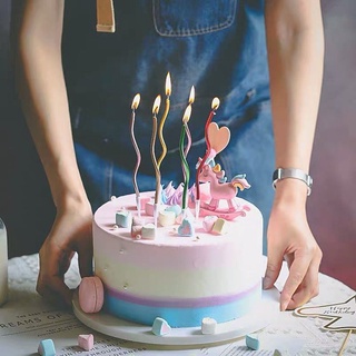 Curve Birthday Cake Candle/birthday Party | ins抖音同款 网红曲线生日蛋糕蜡烛/生日派对蛋糕蜡烛/金属珠光系列蜡烛