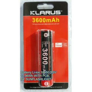 แบตเตอรี่ KLARUS LIR 18650 3600mAh 3.60 V