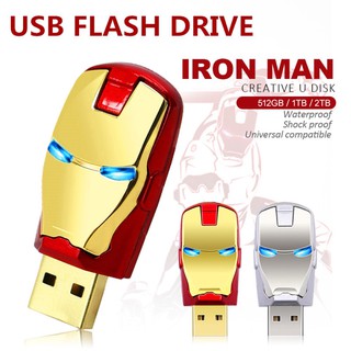 Iron Man แฟลชไดรฟ์ 512GB 1TB 2TB USB 2.0 สําหรับจัดเก็บข้อมูล