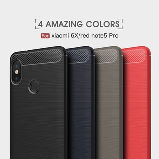 Xiaomi Redmi Note 5 5 Pro / Note 5a / Note 5a Prime / Y1 Fashion Slim Carbon Fiber TPU Soft Silicone Cover Phone Case