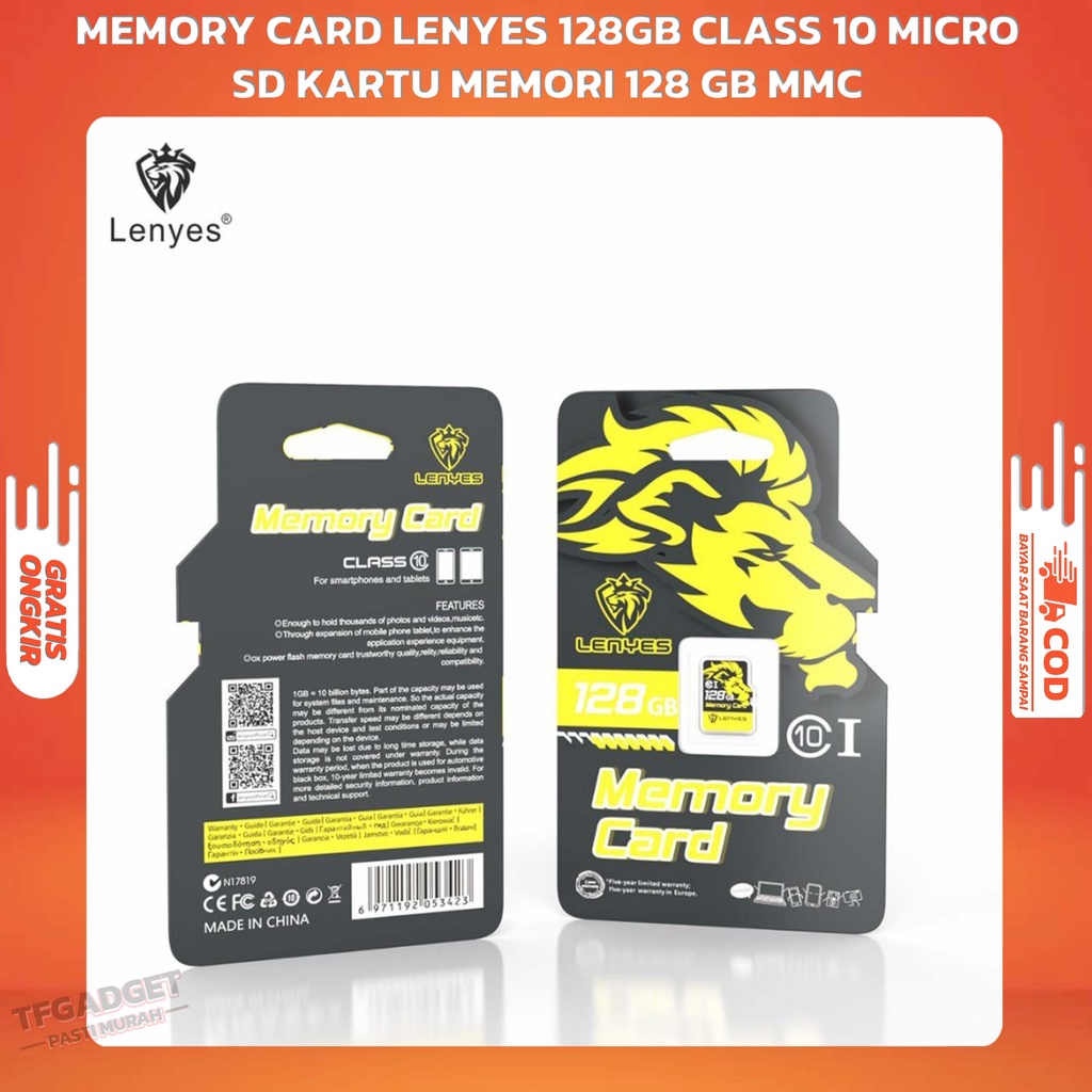 MEMORY CARD LENYES 128GB CLASS 10 MICRO SD MEMORY CARD 128 GB MMC
