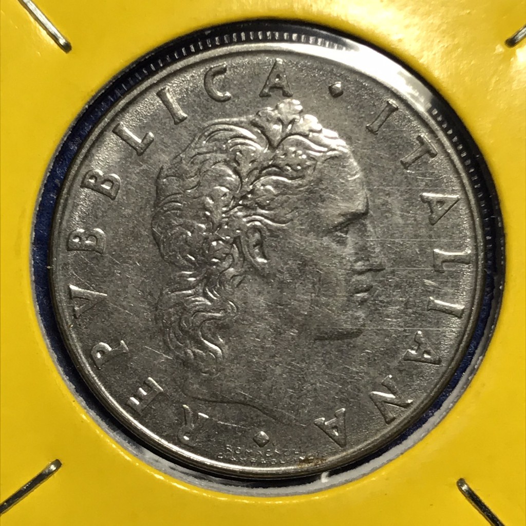 เหรียญเก่า#14823 ปี1980 อิตาลี 50LIRE เหรียญต่างประเทศ เหรียญสะสม เหรียญหายาก
