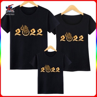 【ในสต็อก】ผ้าฝ้าย2022 Year of the Tiger CNY Family เสื้อยืดแขนสั้นเสื้อยืดชุดครอบครัวเสื้อผ้า