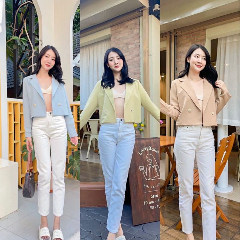 Wanwan In stock Kimmy blazer crops T-Shirtnista