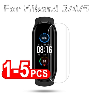 1 2 5pcs ฟิล์มป้องกัน Hydrogel สำหรับ Mi Band 5 4 3 ฟิล์มป้องกันสำหรับ Xiaomi Band ไม่กระจกนิรภัย Xiaomi Mi Band Film Xiaomi Mi Band Film ฟิล์มกันเสือก ฟิมล์กระจกเต็มจอ  xiaomi mi band 5 film