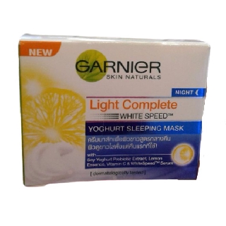 GARNIER skin natural light complete white speed yogurt sleeping [50มล.] การ์นิเย่ ไลท์คอมพลีทไวท์สปีด สลีปปิ้งมาสก์ ครีม