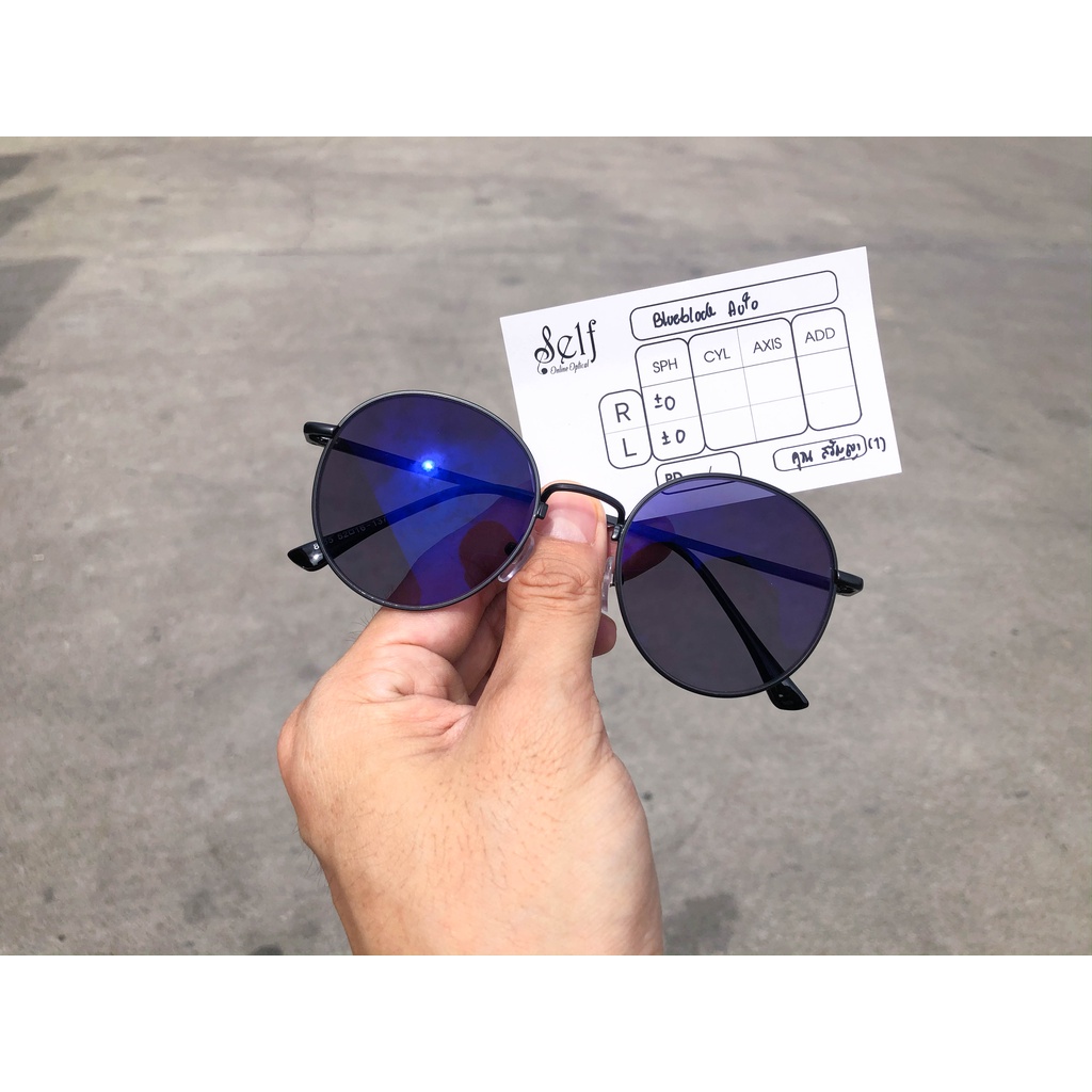 ราคาพิเศษ ❗️จำนวนจำกัด แว่นสั่งตัด สายตาปกติ กรอบ SM01 +  เลนส์ Blueblock Auto