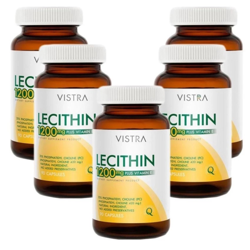 Vistra Lecithin 1200mg Plus Vitamin E 90เม็ด(5ขวด)