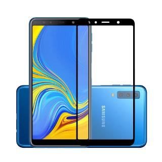 ฟิล์มกระจกเต็มจอไอโฟนขอบนิ่มลงโค้ง Samsung Galaxy A7 A9 A8+ 2018 A5 A3 2017 แก้ว