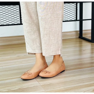 รองเท้าหนังแกะ ICONIQ รุ่น Leah Flat Comfy Balerina in Apricot