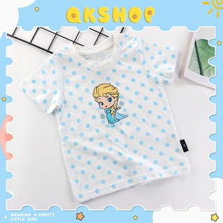 QKshop 🔮เสื้อยืดเด็กผู้หญิงลายน่ารัก ดีต่อใจสายเจ้าหญิง ใส่แ…