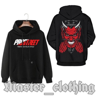 เสื้อกันหนาว มีฮู้ด prostreet | เสื้อกันหนาว มีฮู้ด ลายปีศาจ สีแดง