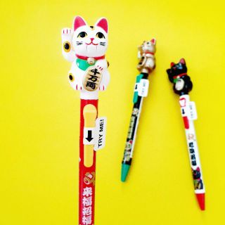 😻😻 แท้ 100% ปากกา แมวกวักนำโชค 😻😻 แมวกวัก ญี่ปุ่น นำโชค Maneki Neko pen