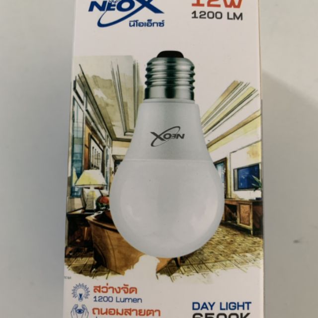 หลอดไฟ bulb led 12w neox ขั้วเกลียว e27 แสงสีขาว