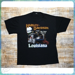 ขายดี ใหม่ เสื้อยืด ลายรถจักรยานยนต์ Vtg 1987 Louisiana Hd Rare 80S สําหรับผู้ชาย TYUI16632