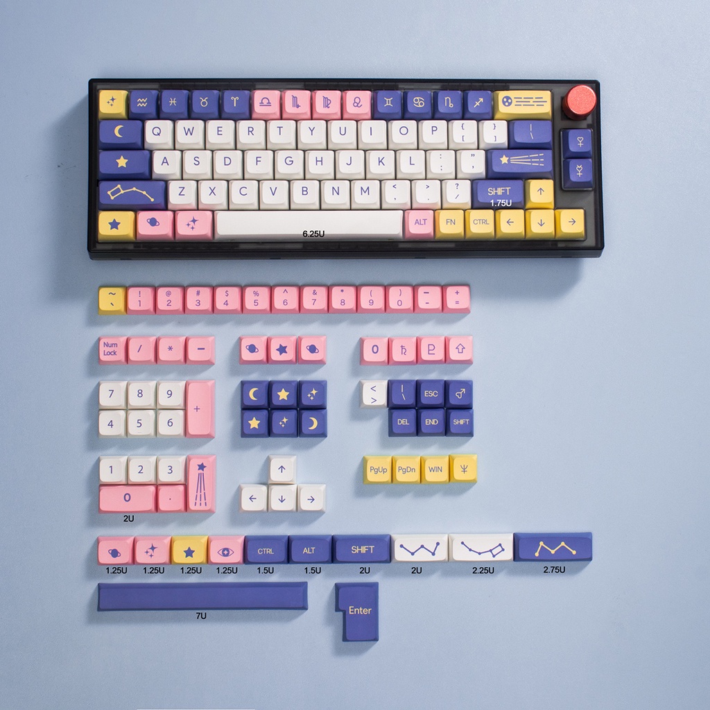 Astrology Purple Constellation Keycaps PBT Dye Sublimation 138 Keys XDA ...