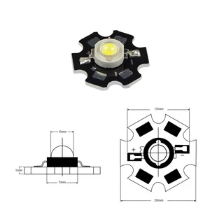 LED 1W 3W COB Lamp Chip 3.2-3.6V Input 100-220LM Mini Bulb Diode with PCB heat sink 20mm aluminium base ระบายความร้อน