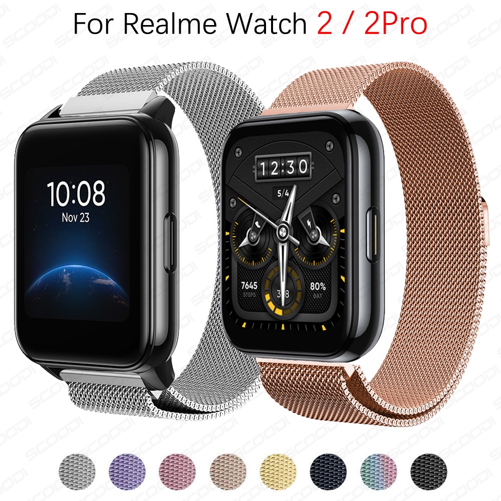 สายนาฬิกาสแตนเลส Milanese สําหรับ Realme Watch / Realme Watch 3 / 2 / 2Pro สายนาฬิกาอัจฉริยะ